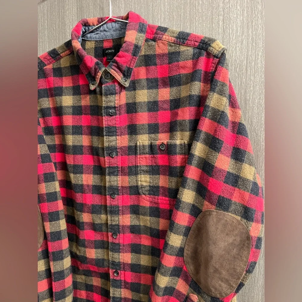 J. Crew Plaid Flannel Button Down Shirt Men's Size Large - Picture 3 of 3